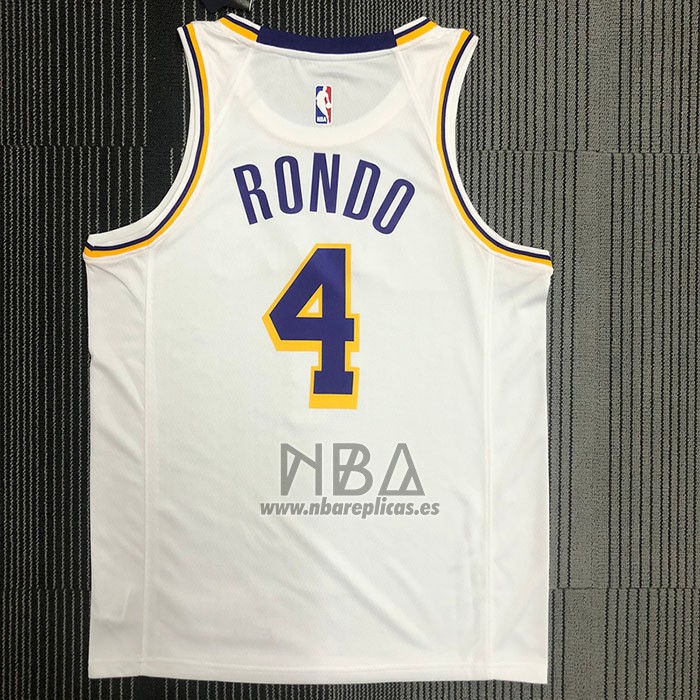 Camiseta Los Angeles Lakers Rajon Rondo NO 4 Association 2021-22 Blanco